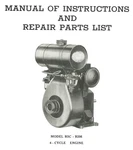 Lauson Model Rsc Rsm 4 Cycle Engine Owner's Manual & Repair Parts List. Fixed Price $28.00.