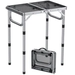 Best Anbte 2FT Folding Grill Table, Adjustable Height Max 27.5" Aluminum Camping. Fixed Price $61.90.