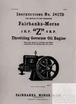 Fairbanks Morse Z 3 & 6 Hp Hit Miss Engine Manual. Fixed Price $7.50.