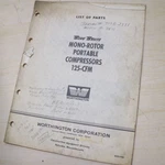 Worthington Blue Brute 125 Cfm Air Compressor Parts Manual Book Catalog List. Fixed Price $27.00.