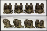 Set Of Antique Iron Payson 42 Double Wheel Industrial Casters Swivel Tilt. Fixed Price $195.00.