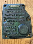 Name Side Plate For 1-1/2HP John Deere Hit Miss Old Engine Part No E61R Nice !. Fixed Price $50.00.