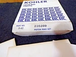 Kohler Part # 235289 Piston Ring Set K241 10HP .020 Nos Oem Small Engine Mower. Fixed Price $19.95.