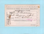 1883 Chicago West Michigan 30 Punch Railroad Rr Ry Rwy Pass. Fixed Price $25.00.