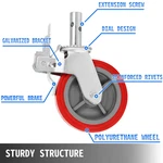 Vevor Heavy Duty 8" Scaffolding Wheels Set Of 4 - Locking Stem Casters With Brak. Fixed Price $100.90.