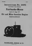 Fairbanks Morse 1 Hp Type Z Instructions No. 2407C (please Read Description). Fixed Price $8.95.