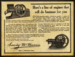 1912 Sandy Mcmanus Co. New Metal Sign: Sandow Gas Engines - Waterloo, Iowa. Fixed Price $21.88.