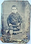 Tintype 1800'S Portrait Of Young Boy Wool Coat Mary Waters Collection 9E. Fixed Price $9.95.