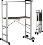 5' Foldable Aluminum Scaffolding, Portable Ladder, Rolling. Fixed Price $316.99.